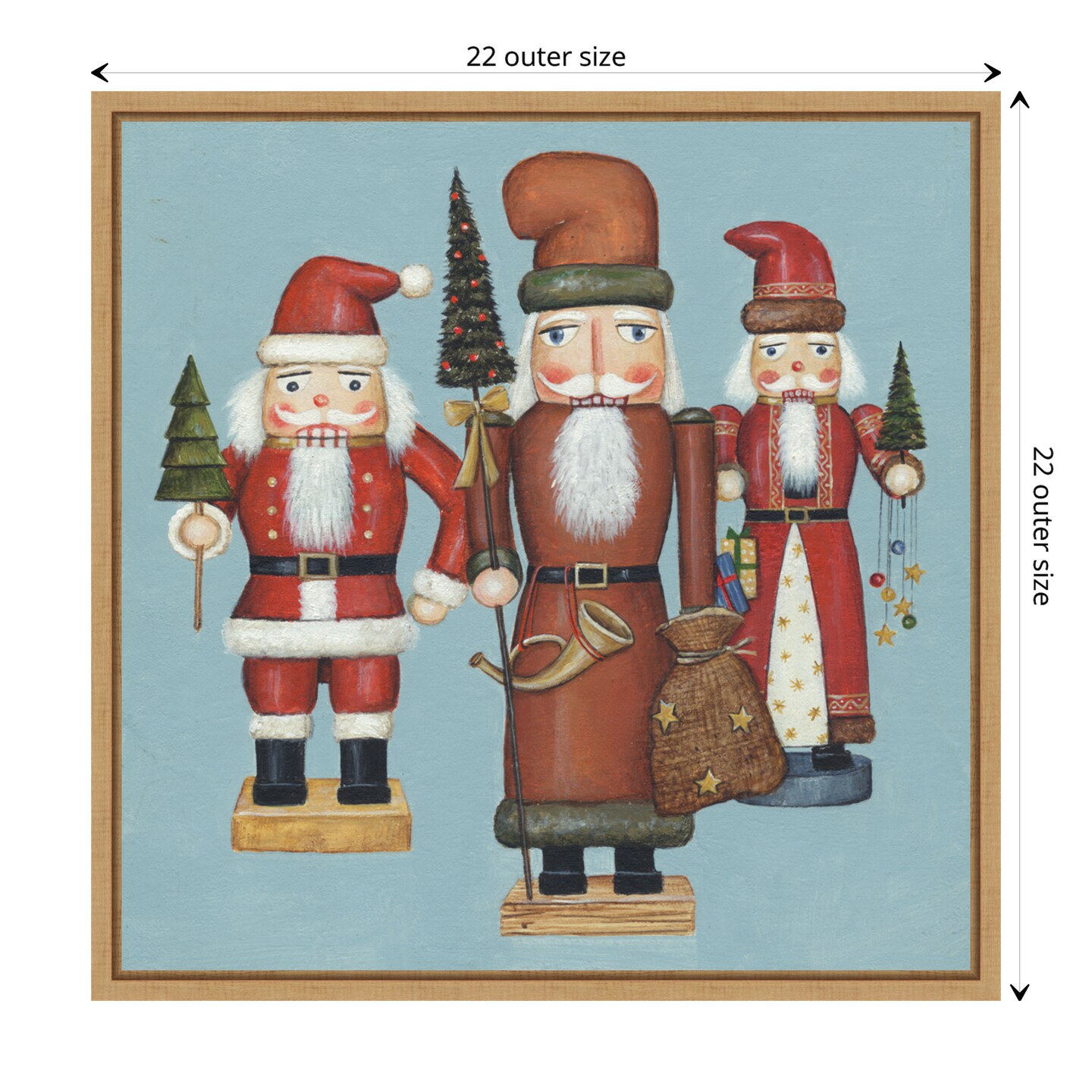 Santa Nutcrackers by David Carter Brown Canvas Art Framed