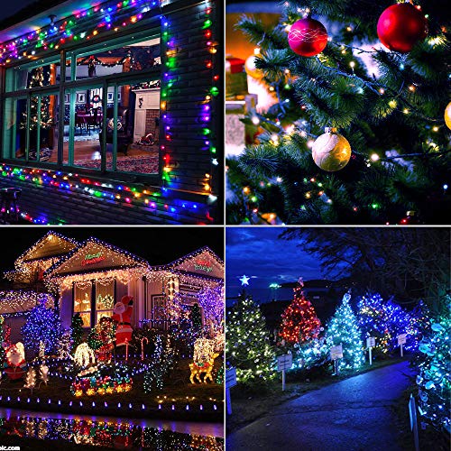 105ft 300 LED Christmas String Lights, End-to-End Plug 8 Modes Christmas Lights - UL Certified - Outdoor Indoor Fairy Lights Christmas Tree, Patio, Garden, Party, Wedding, Holiday (Multicolor)
