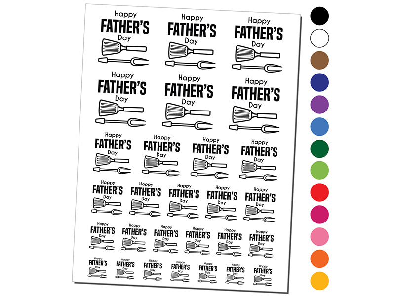 Happy Father&#x27;s Day Grill BBQ Temporary Tattoo Water Resistant Fake Body Art Set Collection
