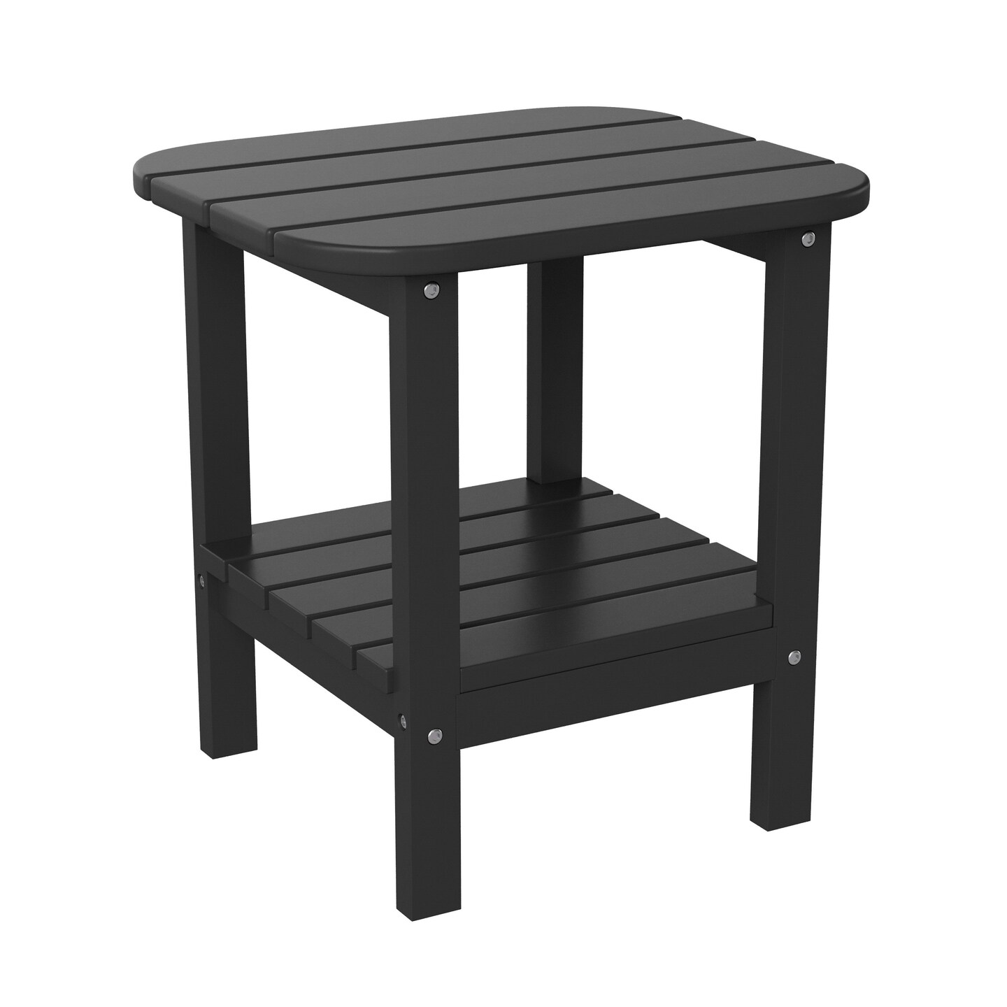 Merrick Lane Nassau 2-Tier Adirondack Side Table, All-Weather HDPE Indoor/Outdoor Accent Table