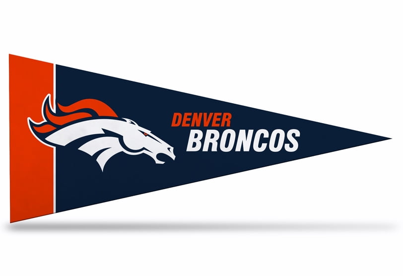 8 Pack Broncos Mini Pennant, 4&#x22; x 9&#x22;