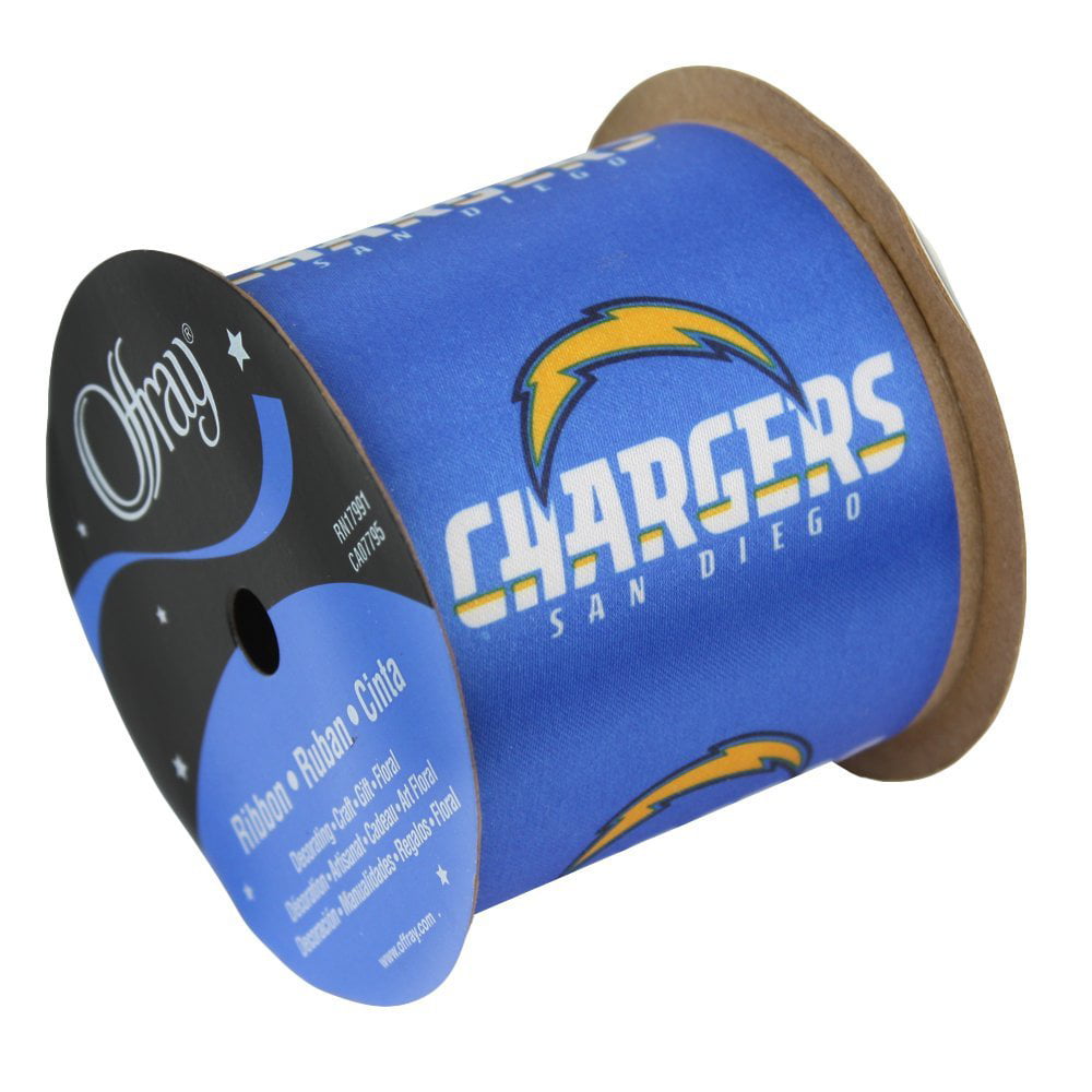 San Diego Chargers NFL Printed Ribbon 2-1/2-Inch Width, 9 Foot Spool