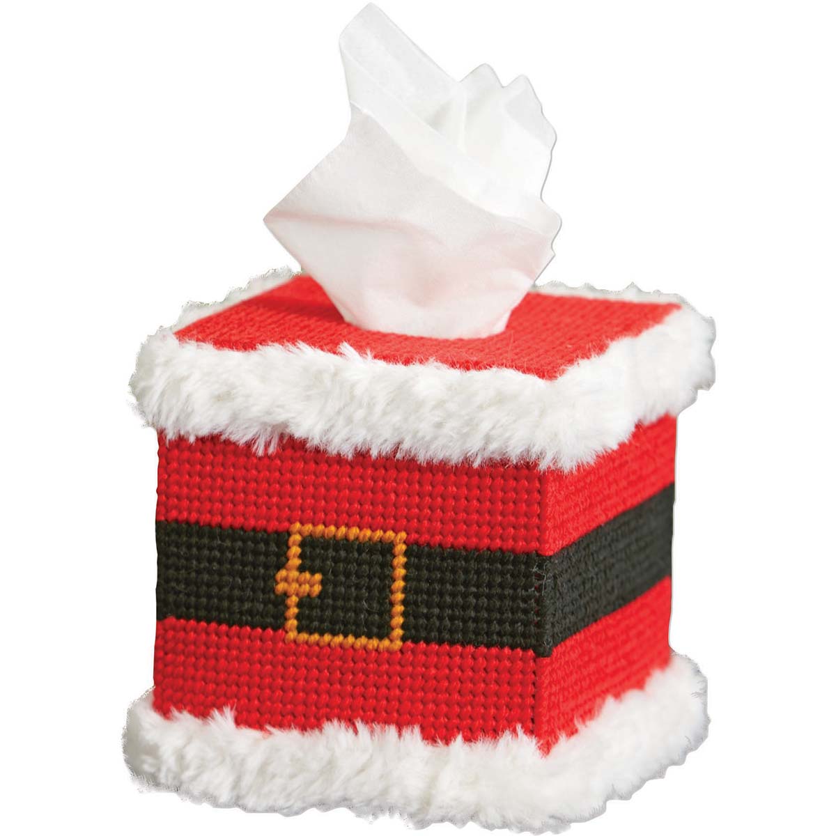 Herrschners  Santa Belt Tissue Box Plastic Canvas Kit