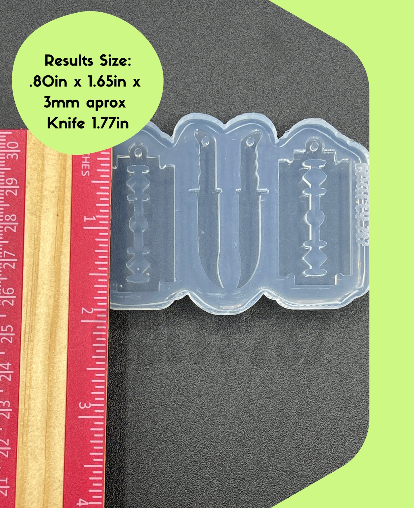 Spooky Knife Resin Silicone Mold, Resin Jewelry Mold (B15)