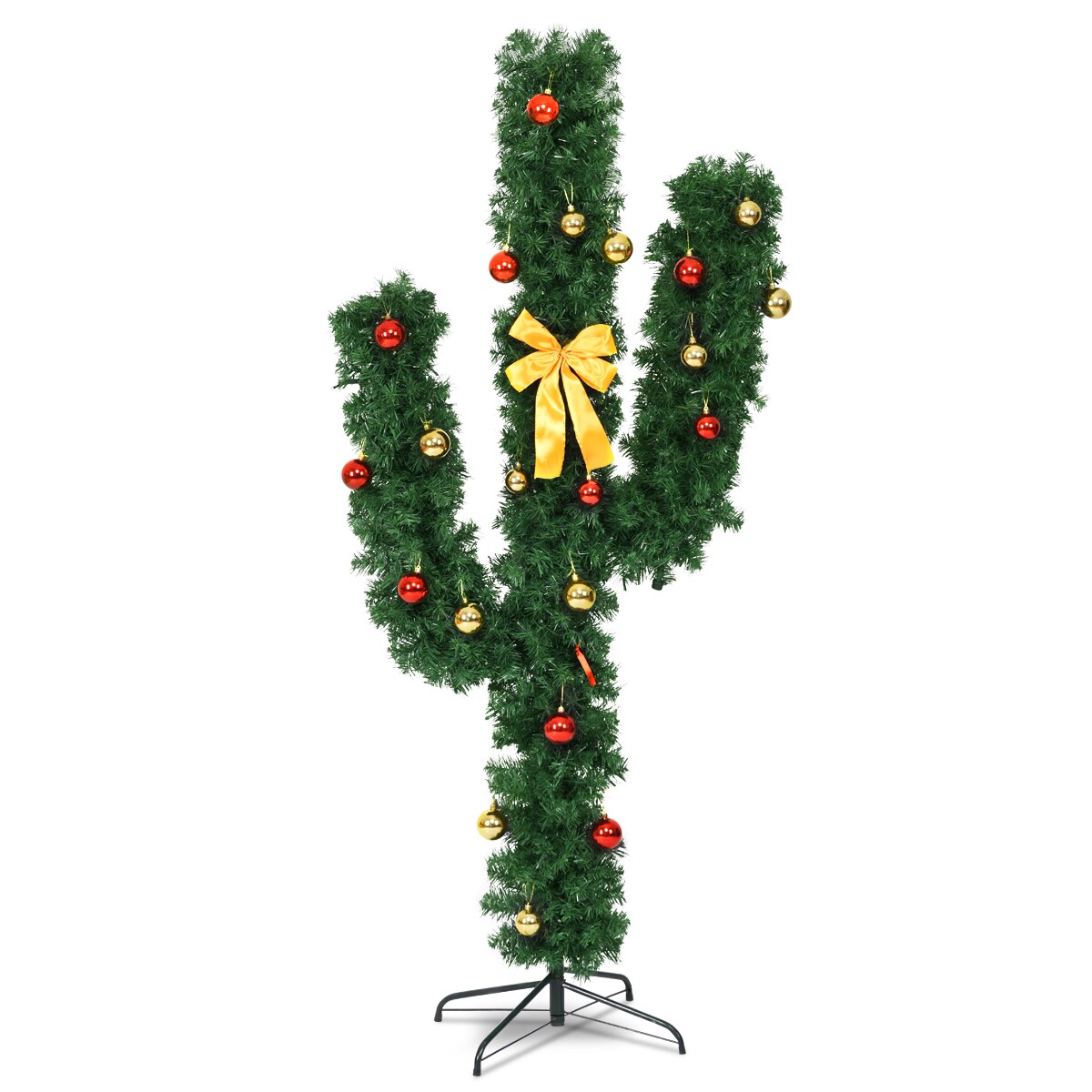 Artificial Cactus Christmas Tree with LED Lights Perfect for Holiday Season Decoration