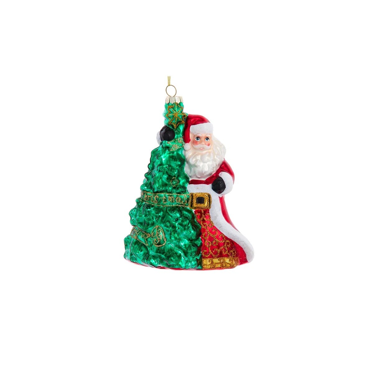 KSA Set of 6 Santa with Christmas Tree Christmas Ornaments 7.25&#x22;