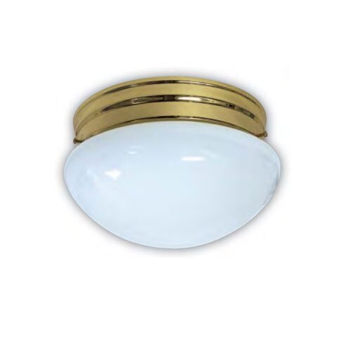 SUNLITE 8in. Mushroom Polished Brass - 2 Energy Star 18w Bulbs
