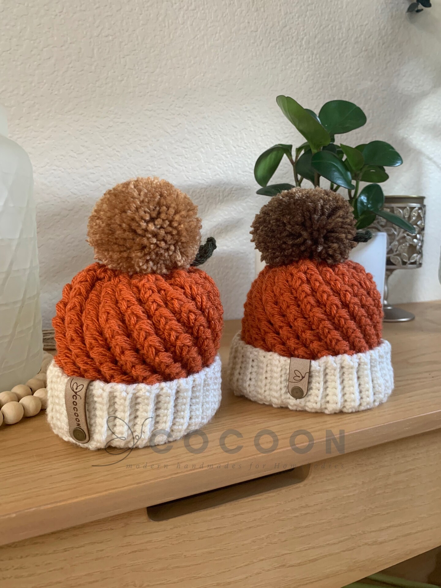 Crocheted Pumpkin Baby Hat, Crochet Baby Beanie, Pumpkin Beanie