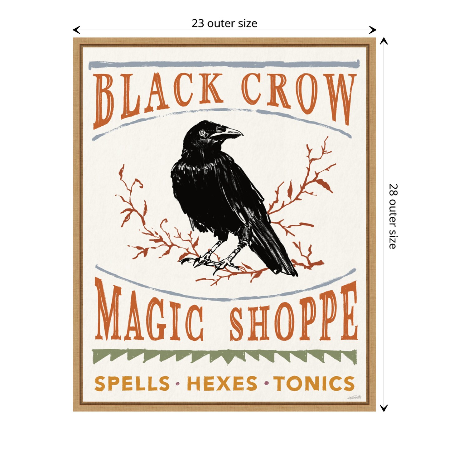 Black Crow Halloween Color by Anne Tavoletti Canvas Art Framed