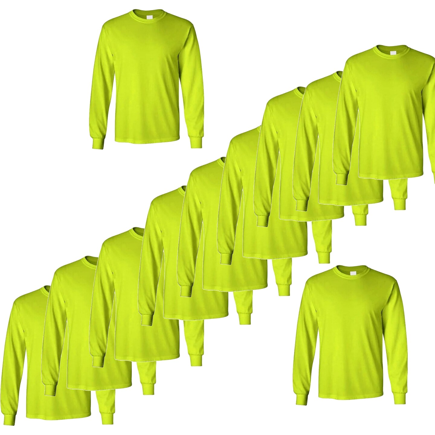 Safety Green Construction T-Shirts for Men-Long Sleeve (Ropa De Trabajo) -  Multipack for Construction Work, Roadwork, and More | RADYAN®
