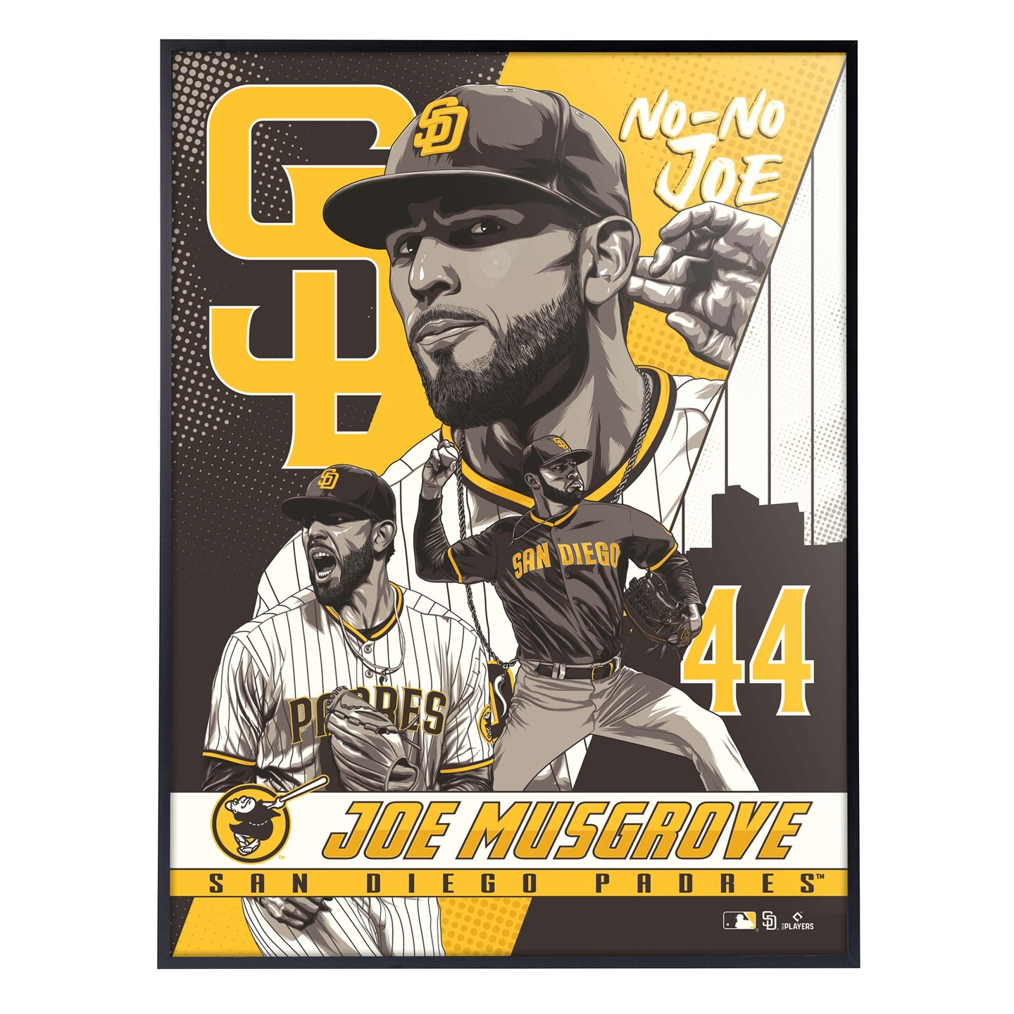 Phenom Gallery San Diego Padres Joe Musgrove 18" x 24" Deluxe Framed Serigraph