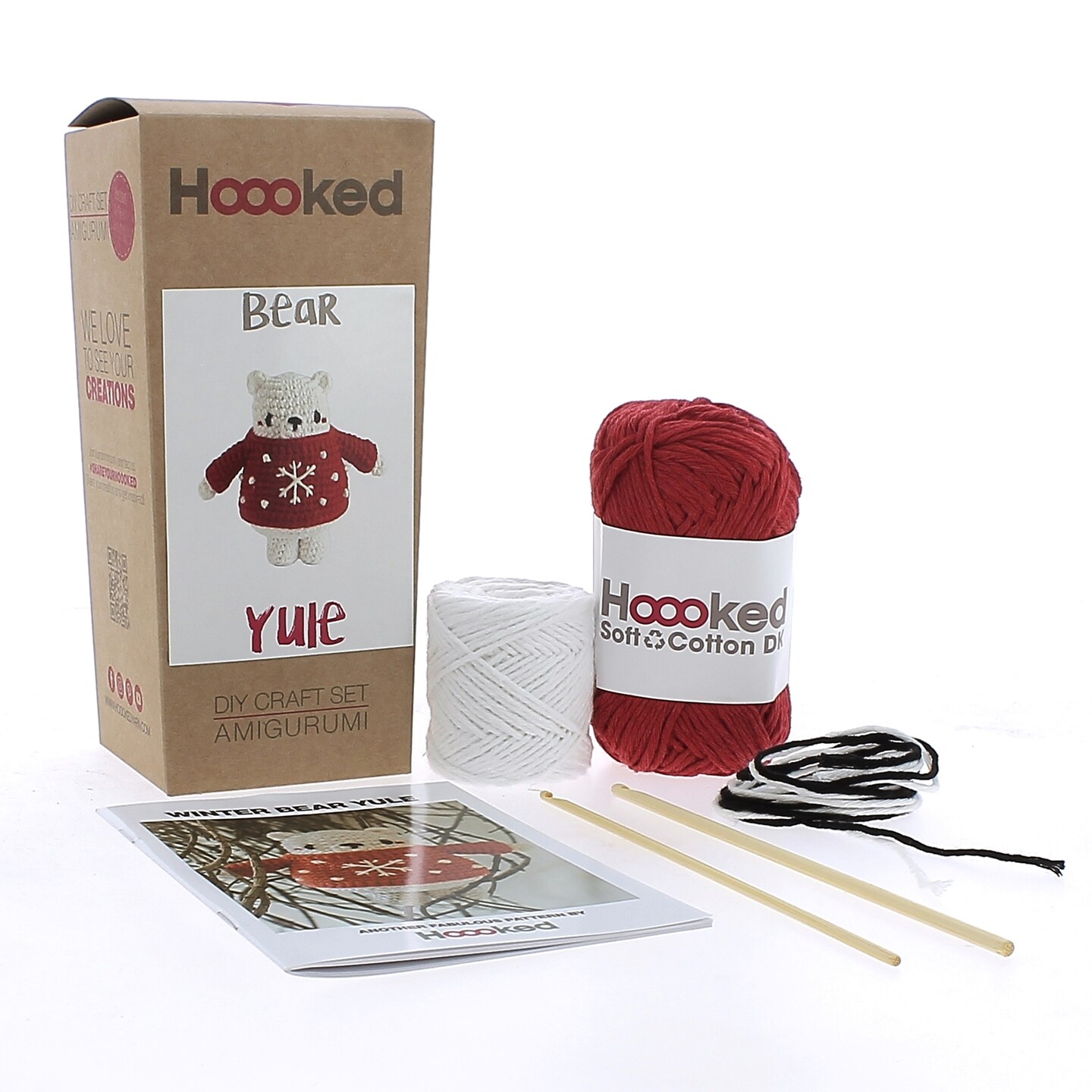 Hoooked Amigurumi DIY Kit W/Eco Barbante Yarn-Winter Bear Yule