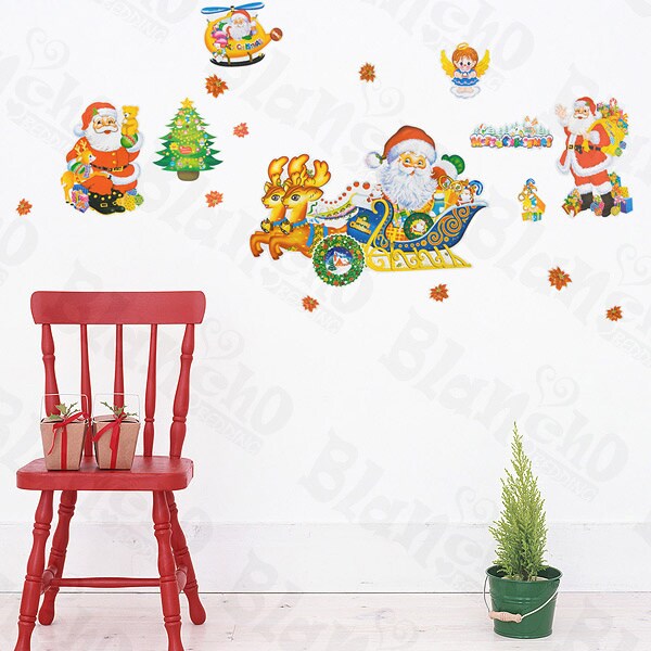 Christmas Santa - Large Wall Decals Stickers Appliques Home Decor