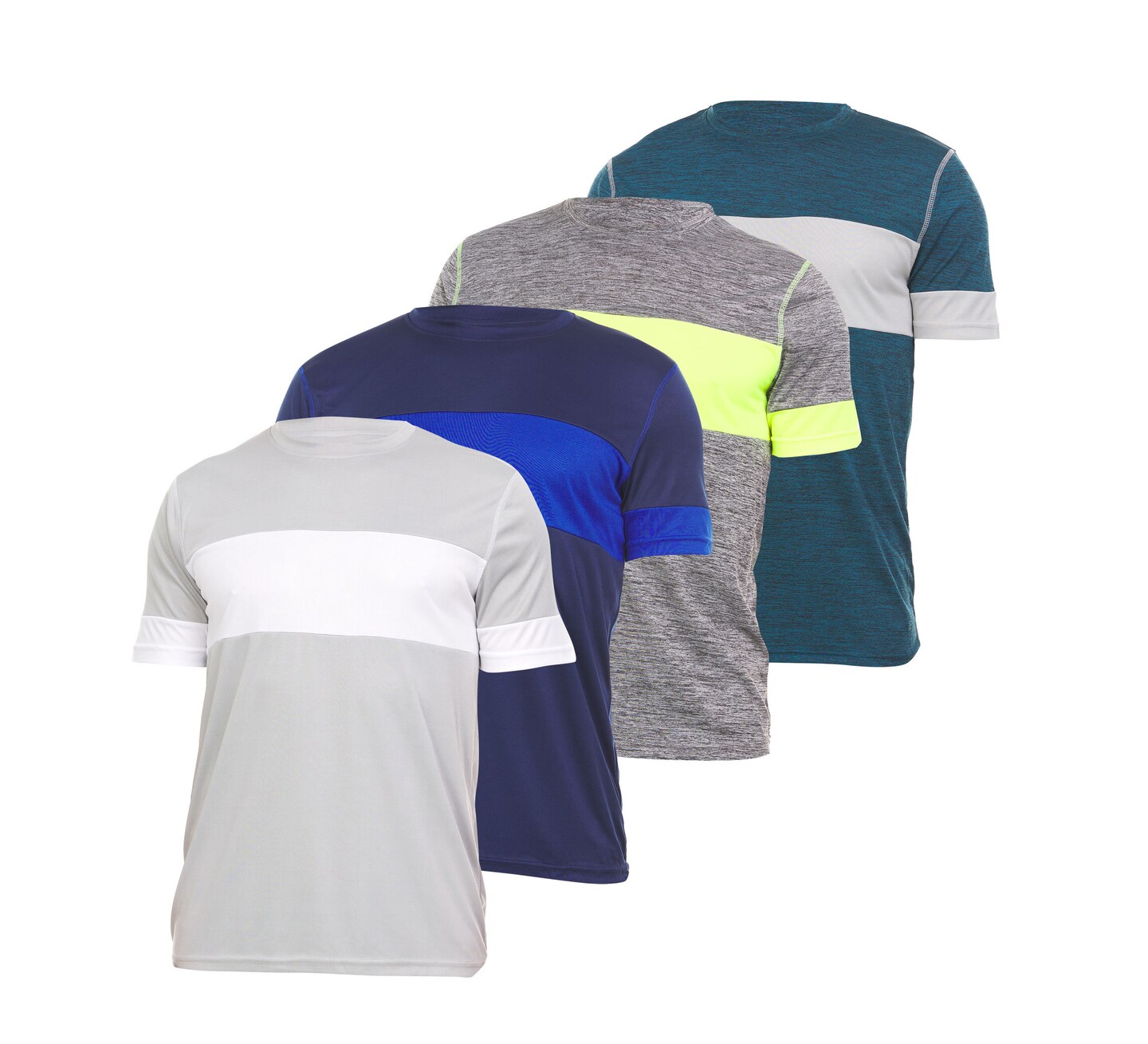 Men&#x27;s Shirts, Athletic Moisture Wicking Dry Fit 4-Pack