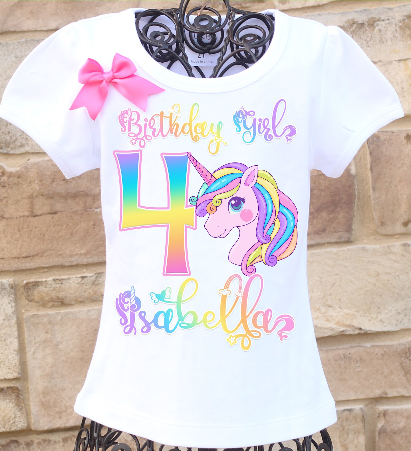 Rainbow unicorn sales birthday shirt