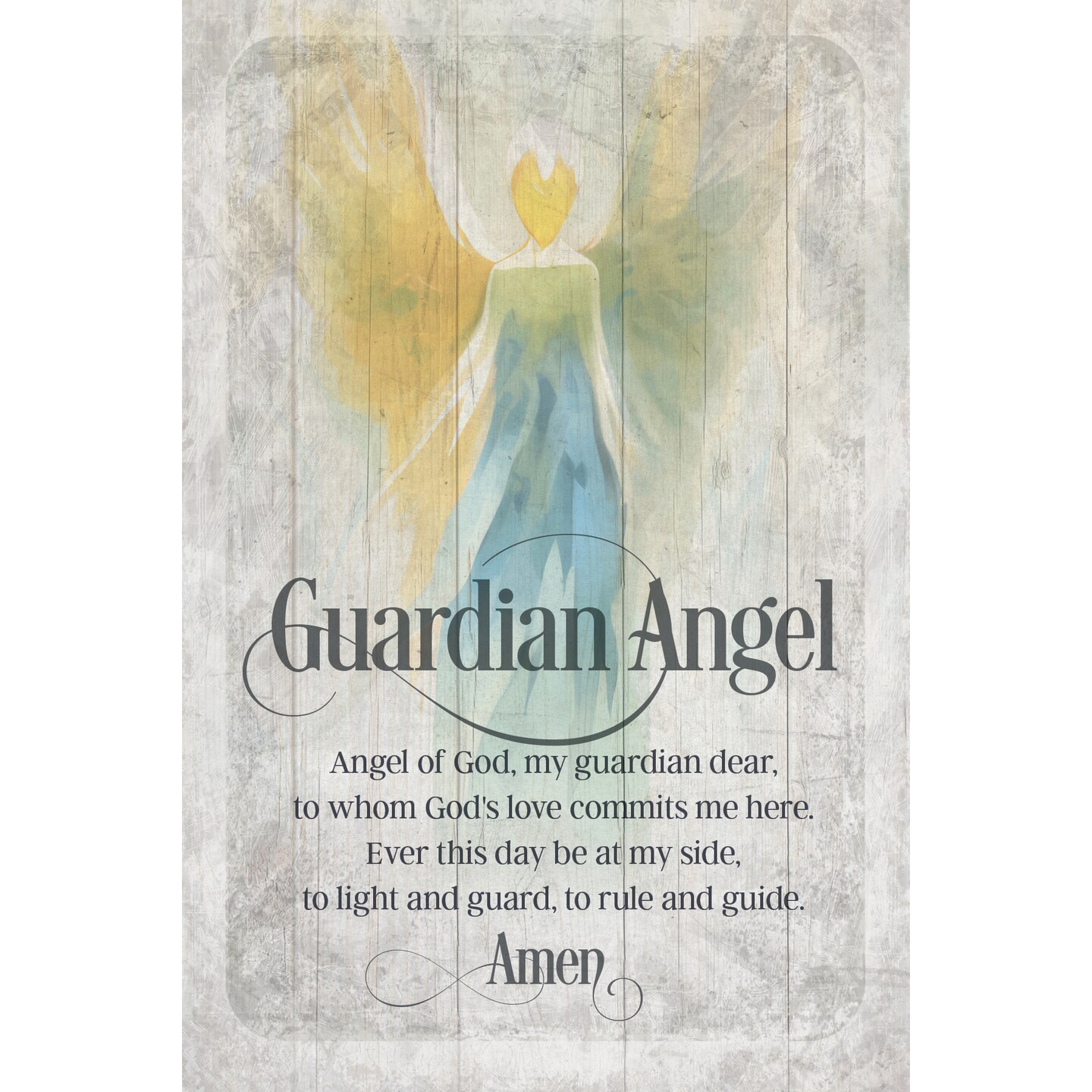 Dexsa Guardian Angel Symbols of Faith Inspirational Wood Plaque 6 inches x 9 inches