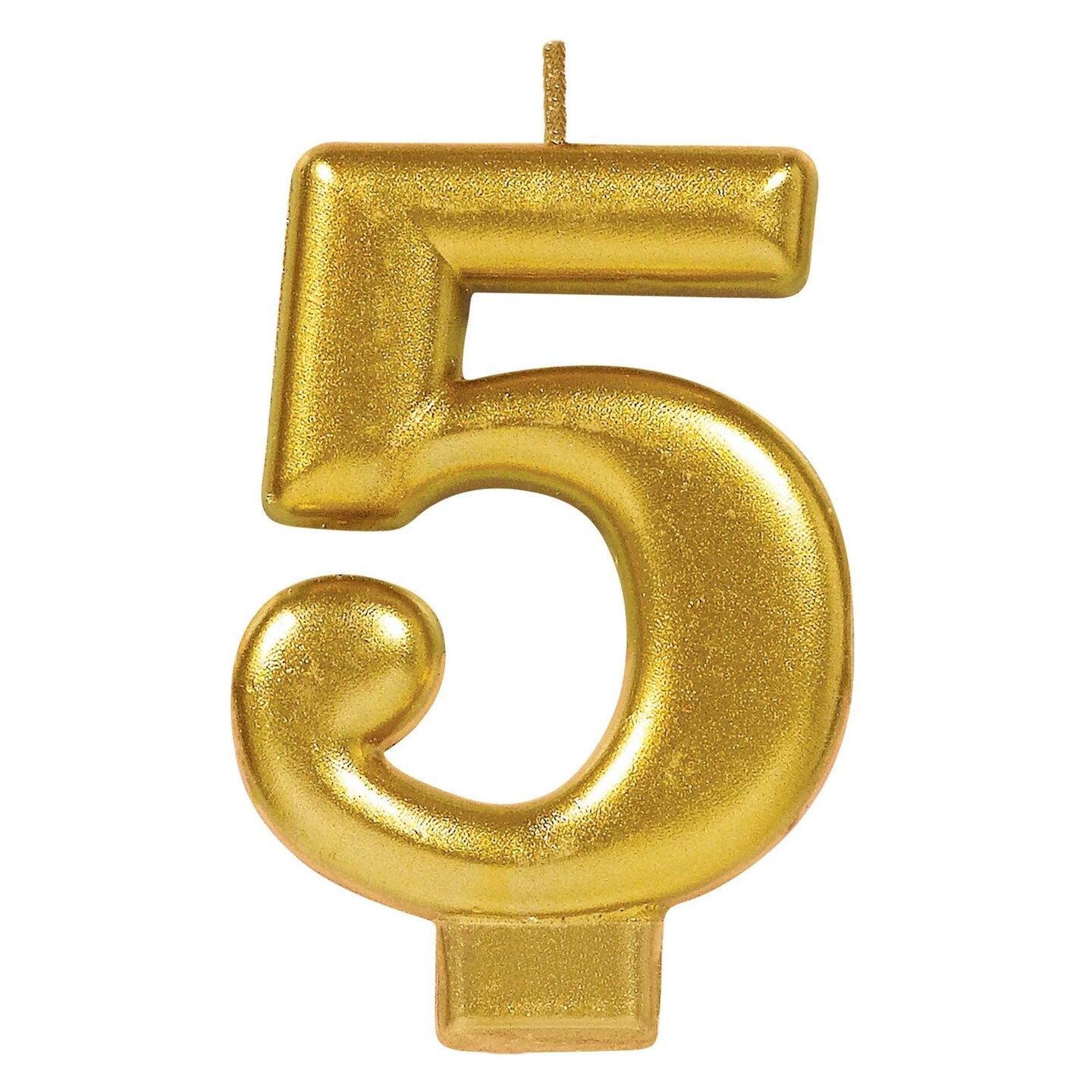 Numeral #5 Metallic Birthday Candle - Gold, 1ct