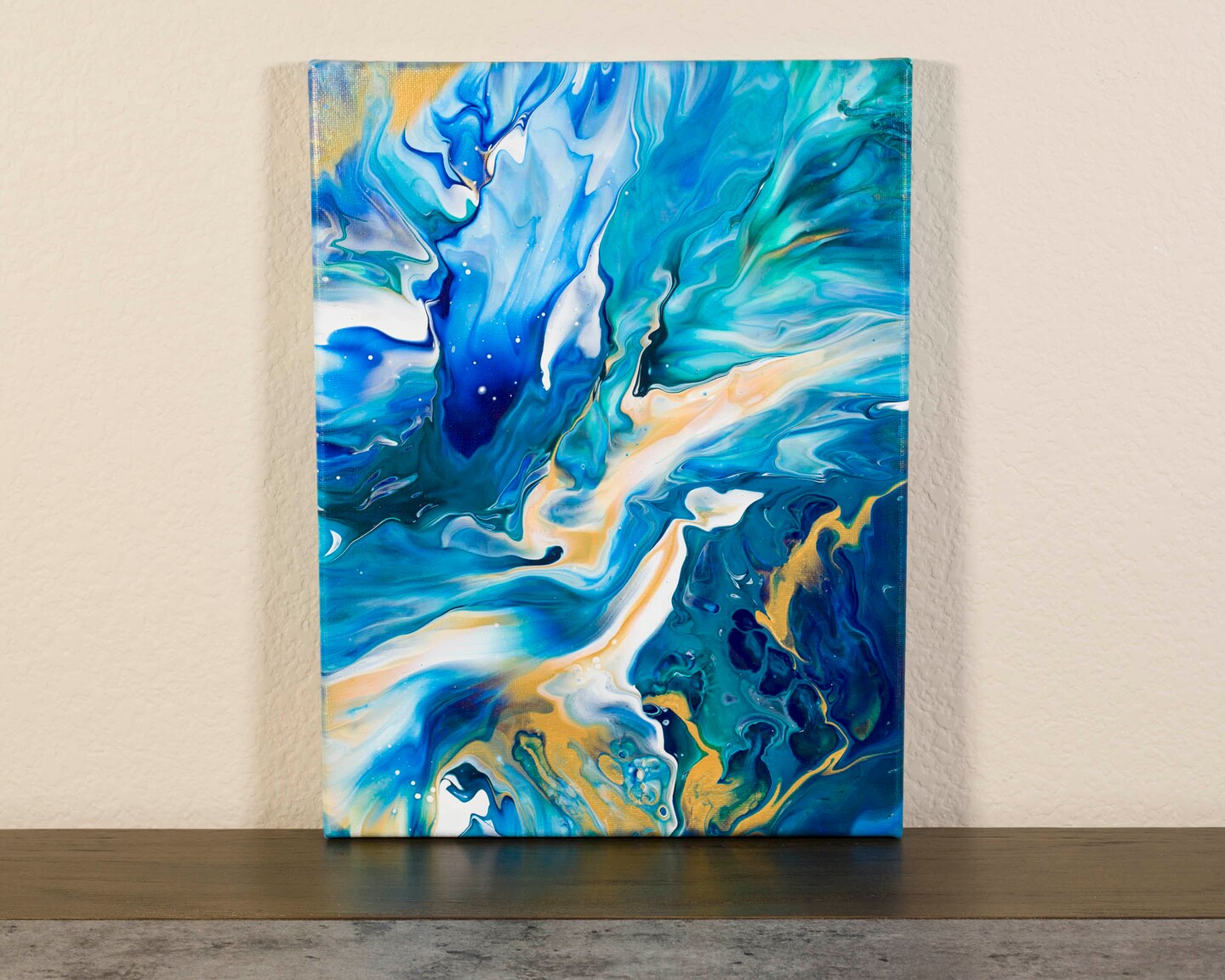 Shimmer - Original Fluid Acrylic Pour Painting on Canvas, Acrylic Fluid ...