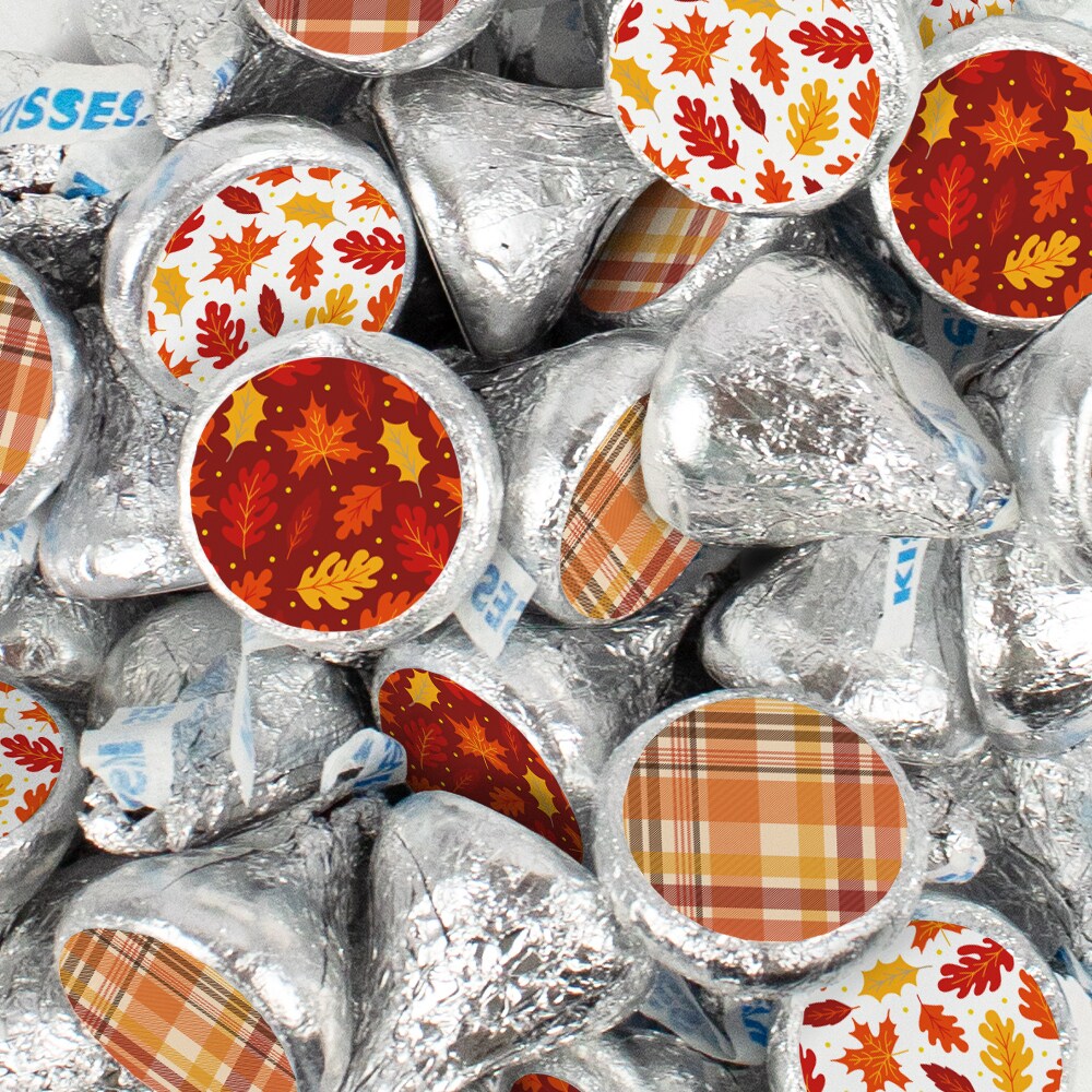Fall Candy Party Favors Chocolate Hershey&#x27;s Kisses Autumn Leaves