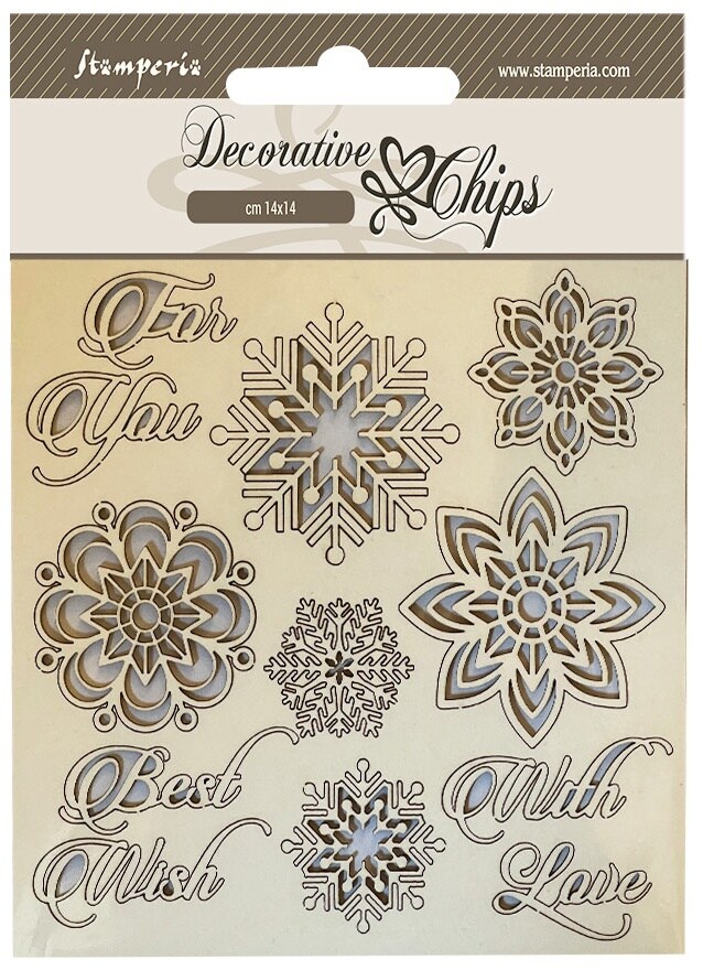 Stamperia Decorative Chips 5.5&#x22;X5.5&#x22;-Snowflakes