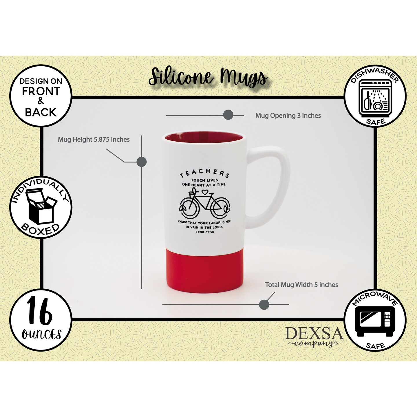 Dexsa Teachers Touch Lives Designer Mug, Heat Resistant - 16 oz