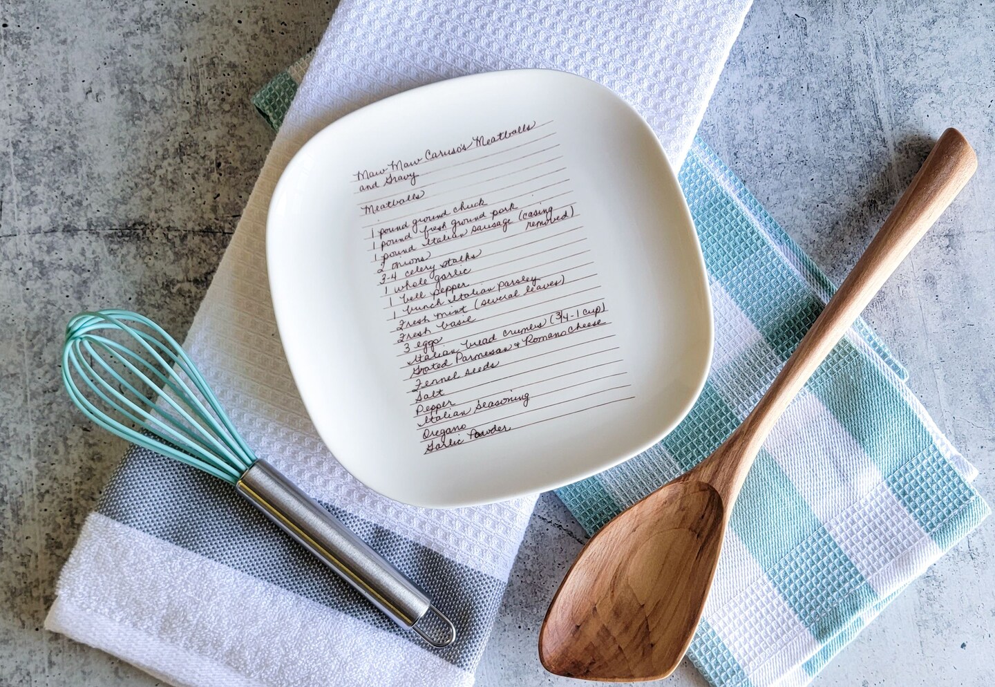 Custom Ceramic Plate with Handwritten Recipe or Note, Oven and Food safe - image8