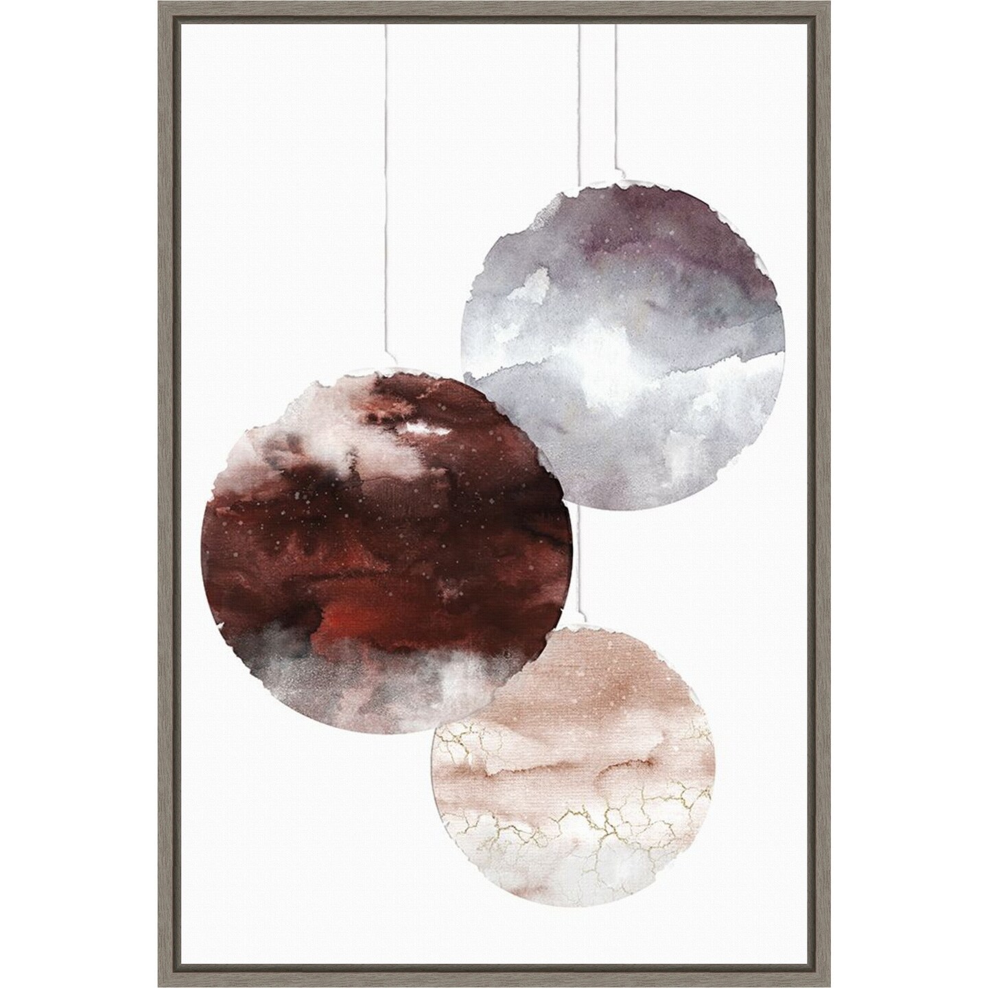 Holiday Time 3 Christmas Ornaments by Design Fabrikken Canvas Art Framed