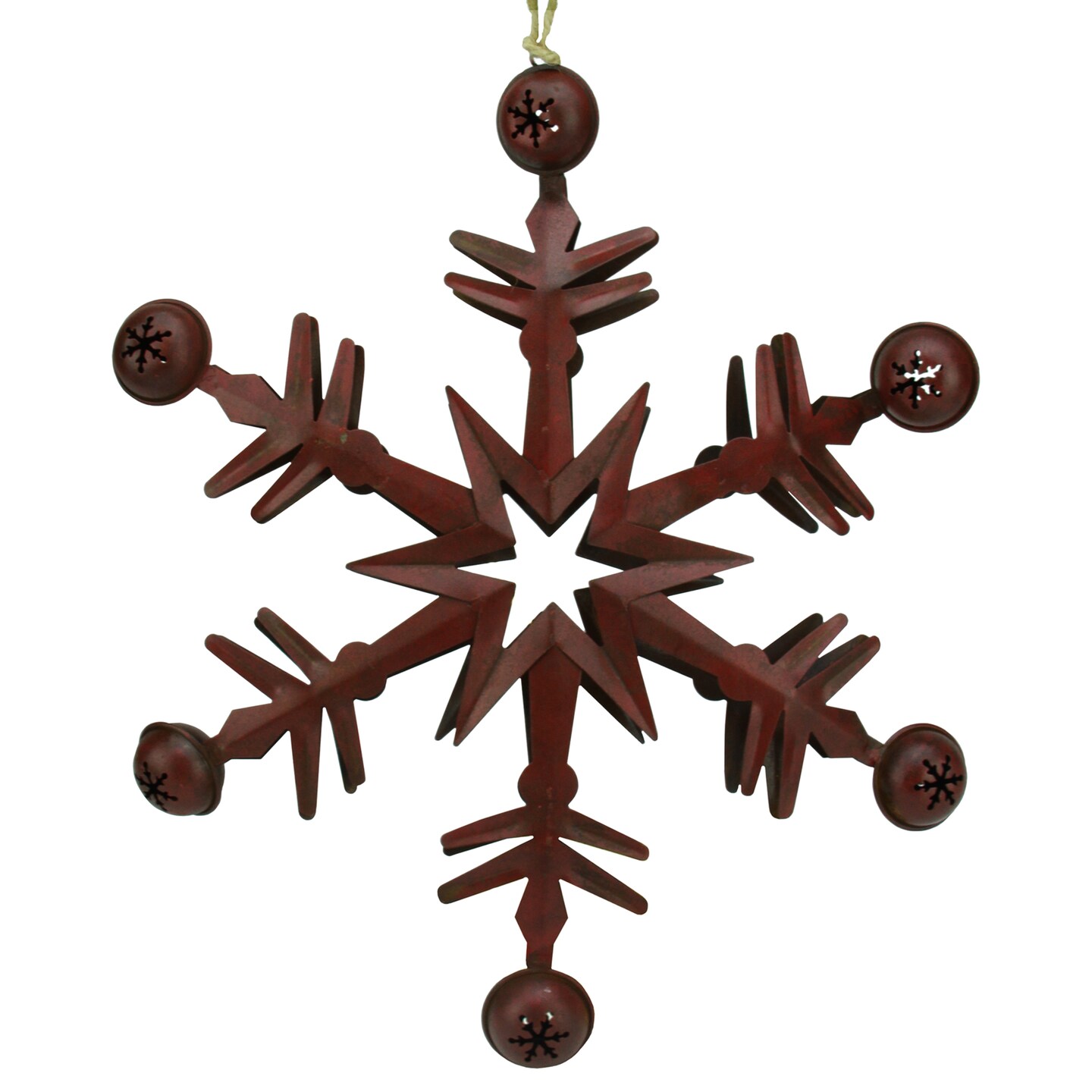 Allstate 11.5&#x22; Brown 6-Point Star Ornament with Jingle Bells