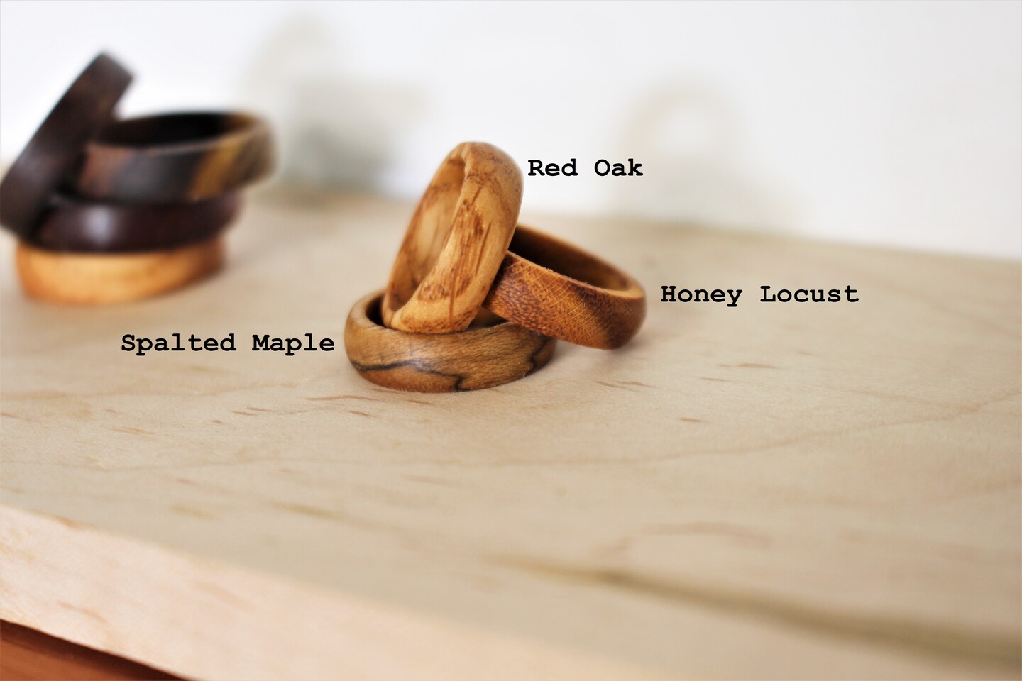 Wooden Rings, 3 Made of Maple in the USA (Per Piece)