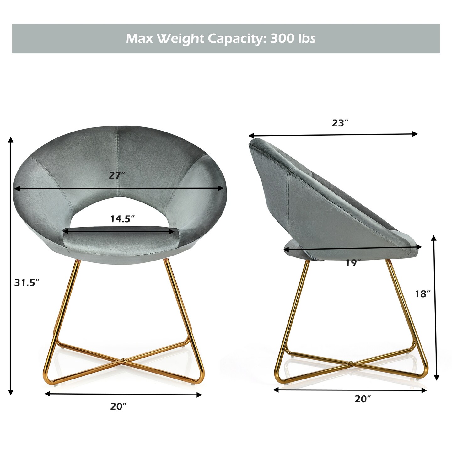Modern Glam Velvet Accent Arm Chair with Golden Metal Legs and Soft Cushion Seat