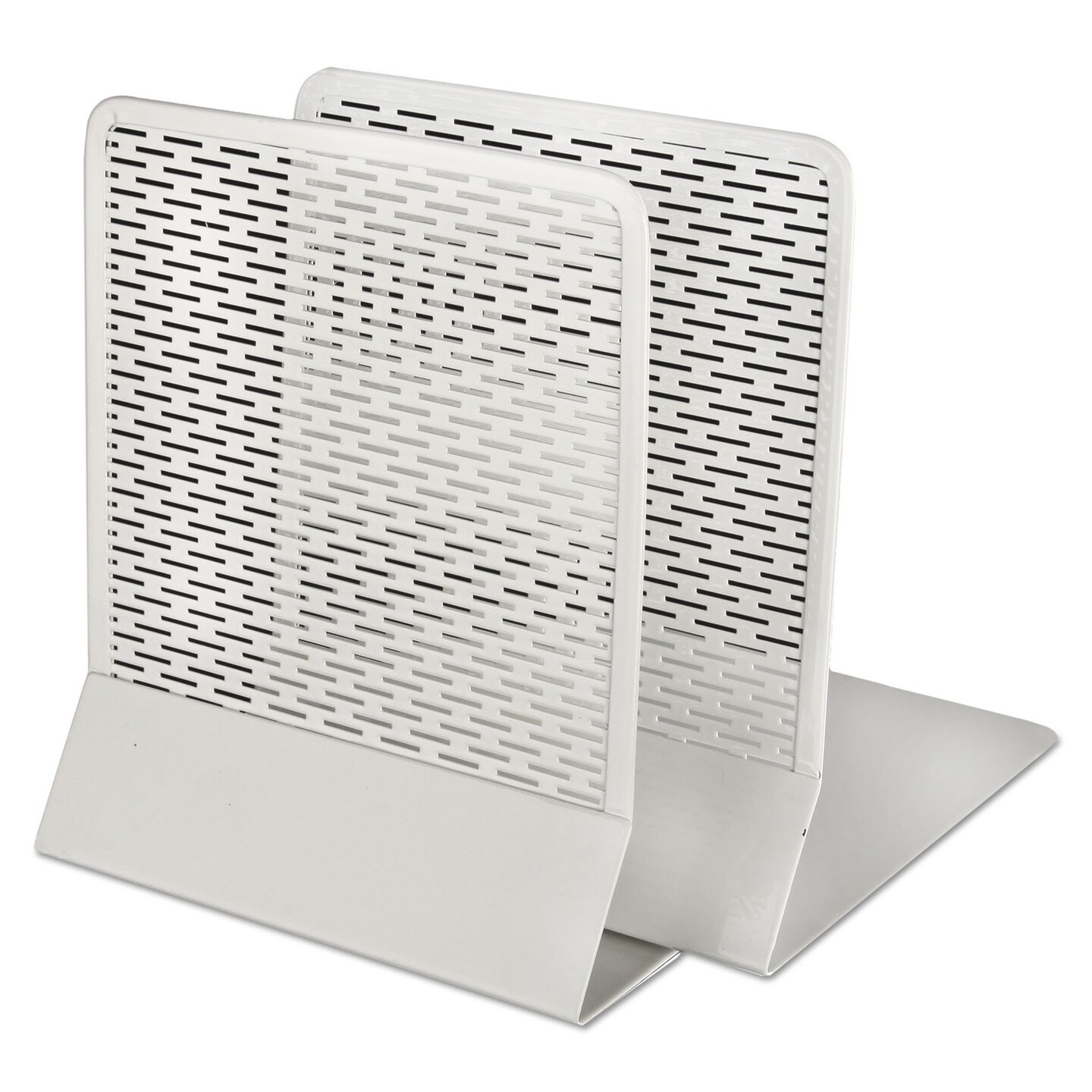 Artistic Office Products Urban Collection Punched Metal Bookends, 6 1/2 x 6 1/2 x 5 1/2, White