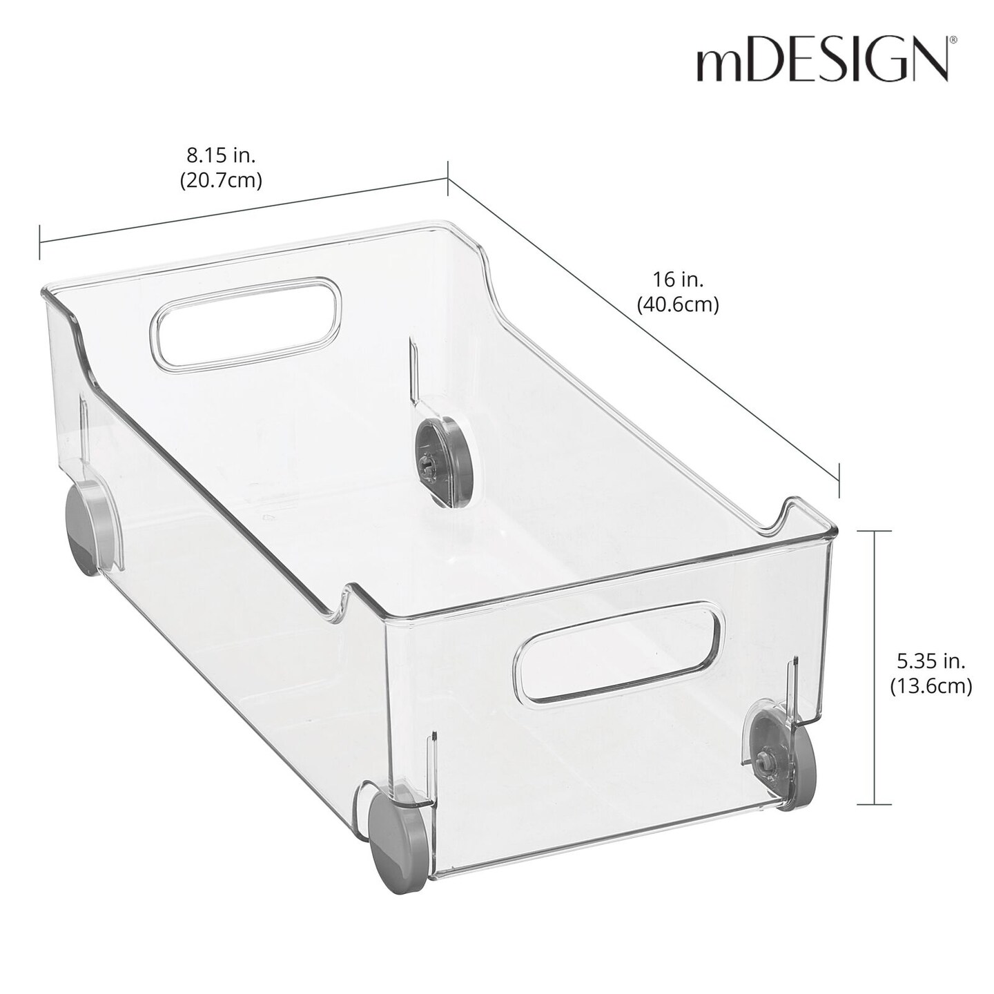 mDesign Plastic Playroom Toy Bin, Wheels/Handles + 24 Labels