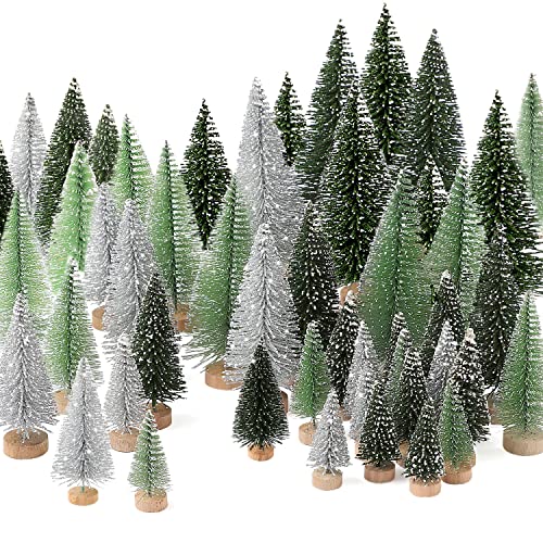 Mini Sisal Bottle Brush Trees, Boxed Set