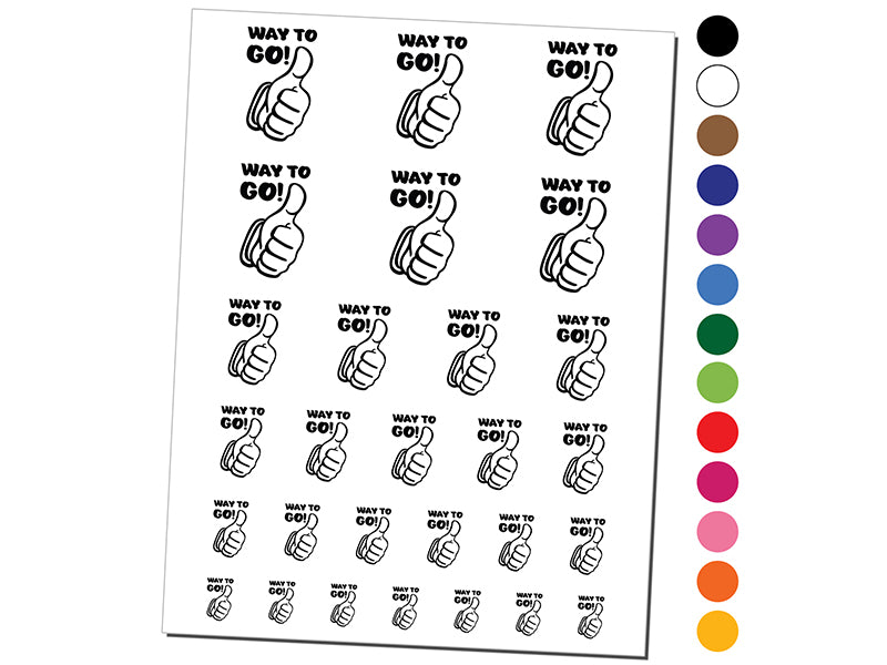 Thumbs Up Way to Go! Temporary Tattoo Water Resistant Fake Body Art Set Collection