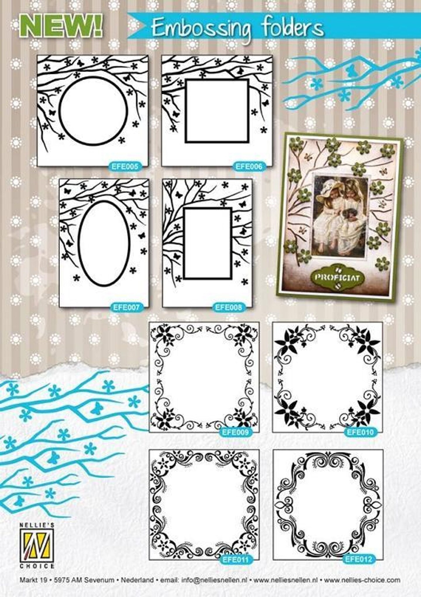 Nellie's Choice Embossing Folder Flower Christmas Frame (Square