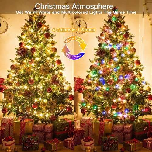 Ollny Christmas Lights Outdoor String Lights 210ft/640 LED Super Long Multicolor 11 Modes&#x26;Timer Remote Waterproof Plug in Fairy Light for Xmas Tree Patio Holiday Indoor Decorations Warm White