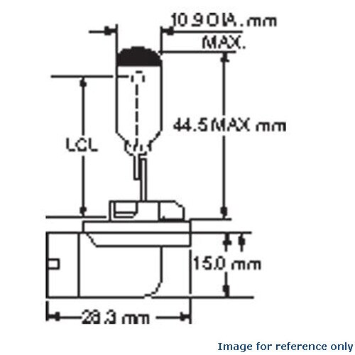 GE 12334 881 - 27w 12.8v T3.25 PGJ13 Base Miniature Automotive Bulb