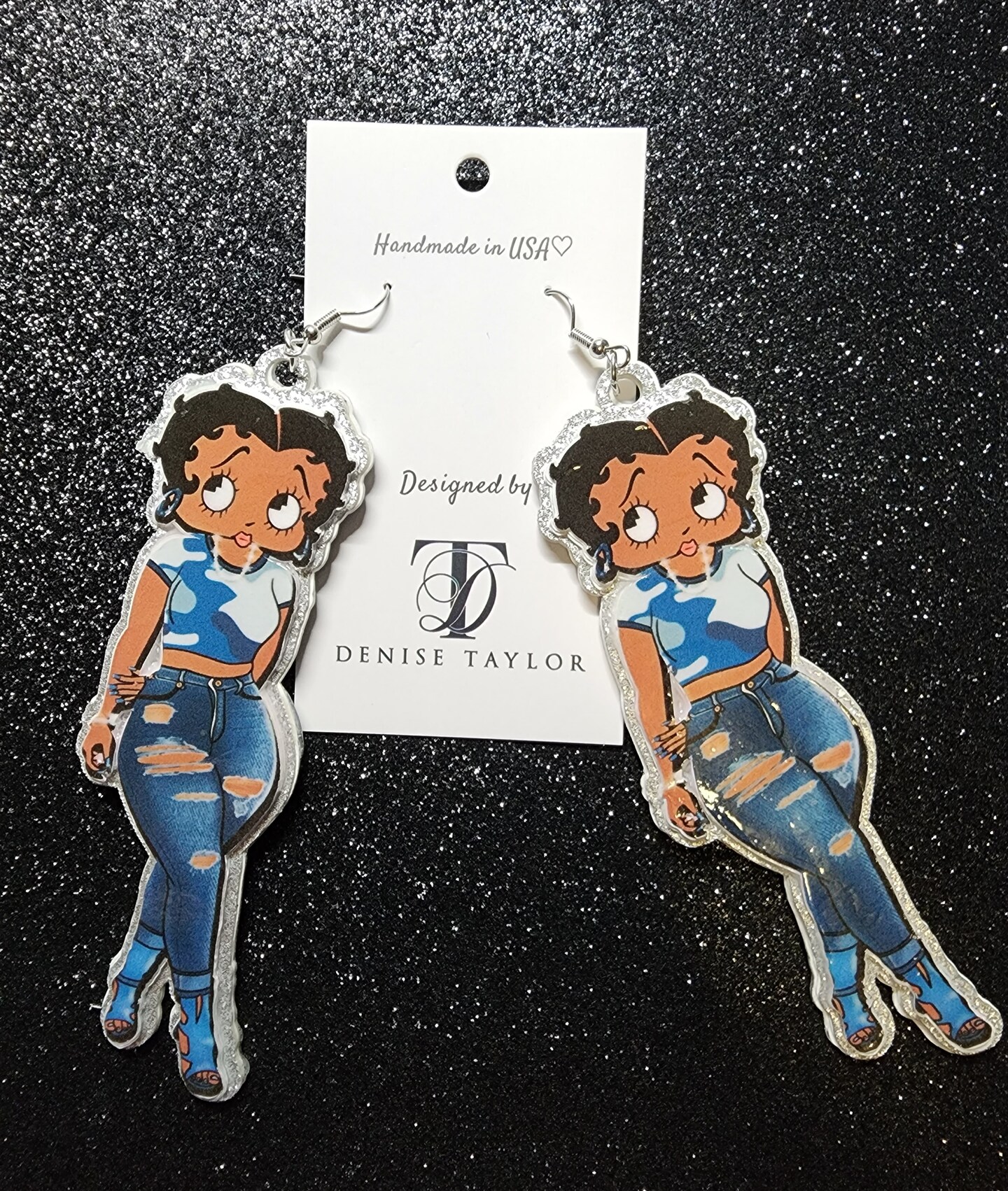 Handmade Betty Boop Camouflage Dangle And Drop Earrings Dangle Earrings Michaels 8695