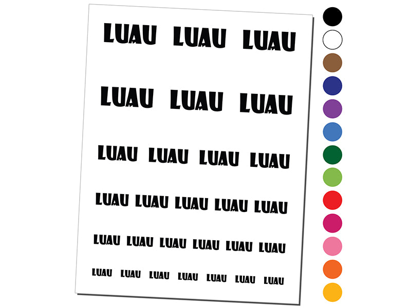 Luau Hawaii Fun Text Temporary Tattoo Water Resistant Fake Body Art Set Collection