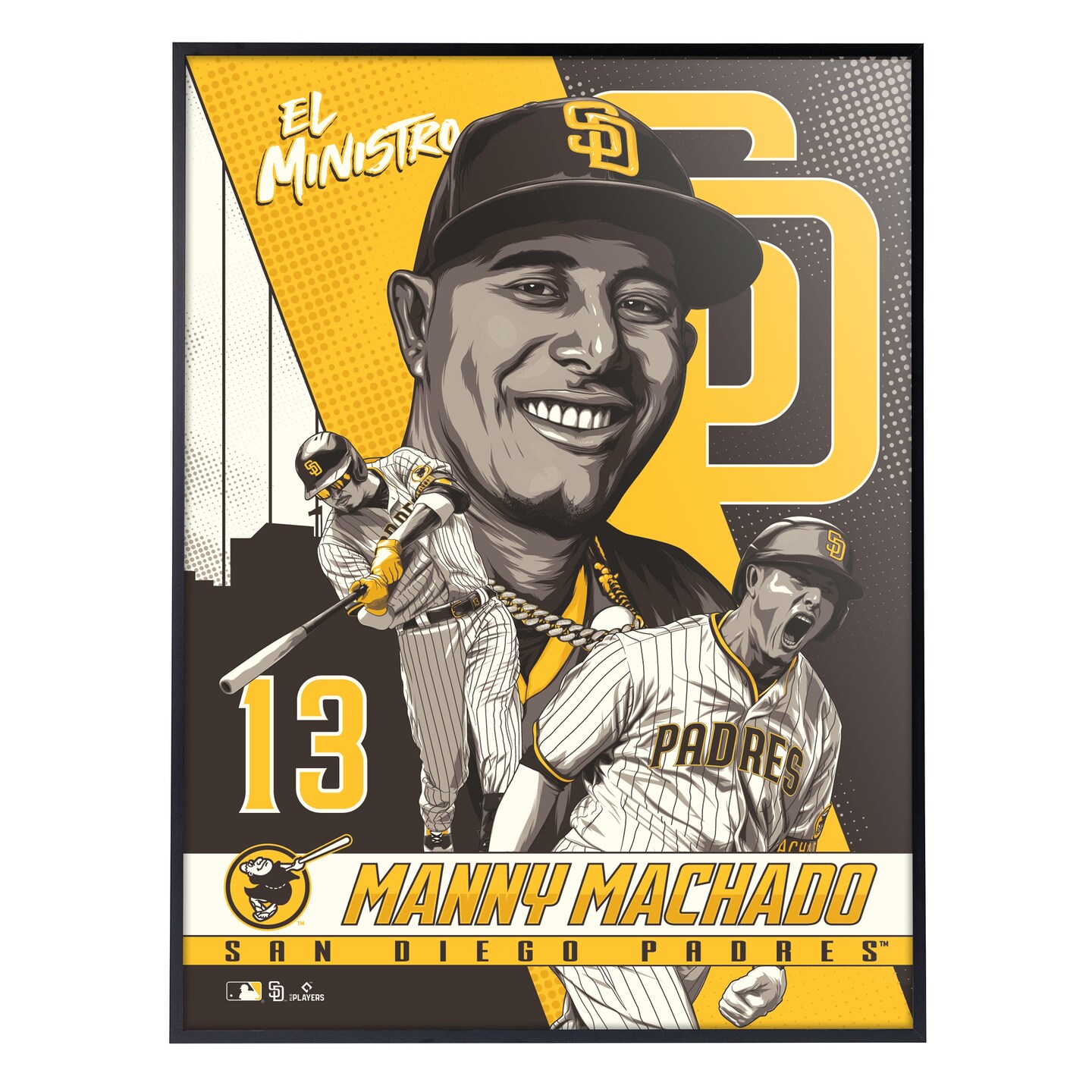 Phenom Gallery San Diego Padres Manny Machado 18&#x22; x 24&#x22; Serigraph