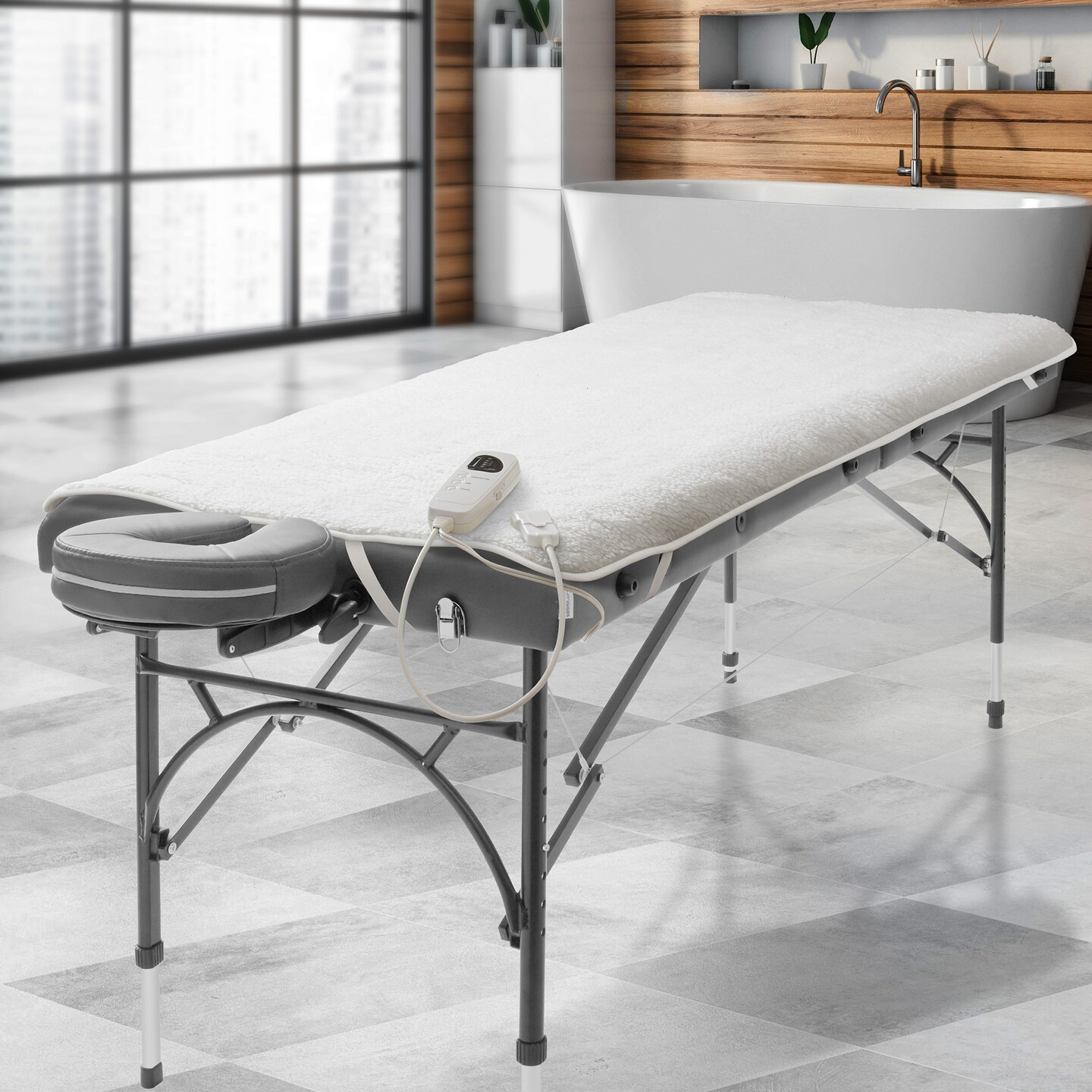 Saloniture Massage Table Warmer - Deluxe Fleece Heating Pad, 72&#x22; x 30&#x22;, Digital LED Controller with Five Heat Settings