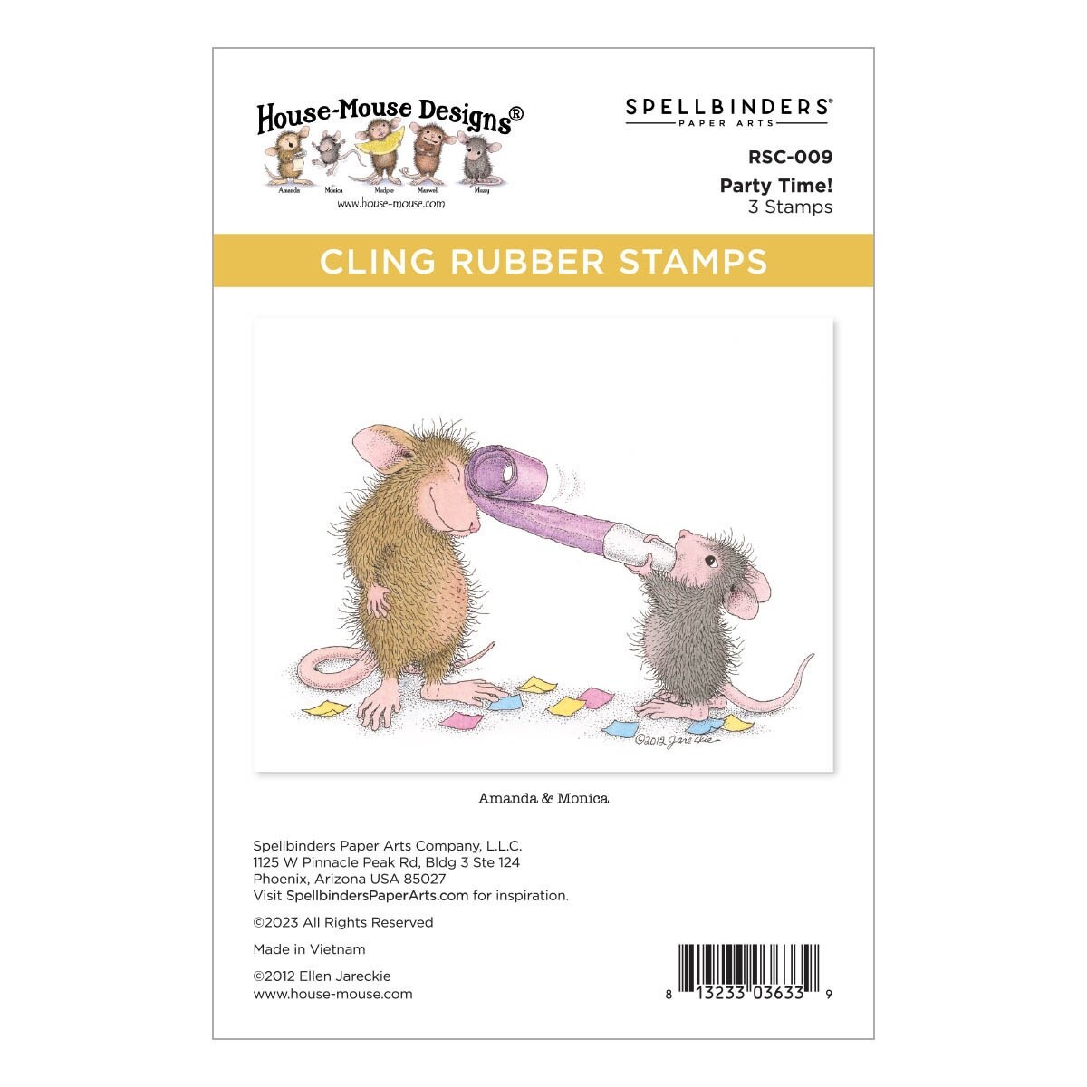 House Mouse Cling Rubber Stamp-Party Time!