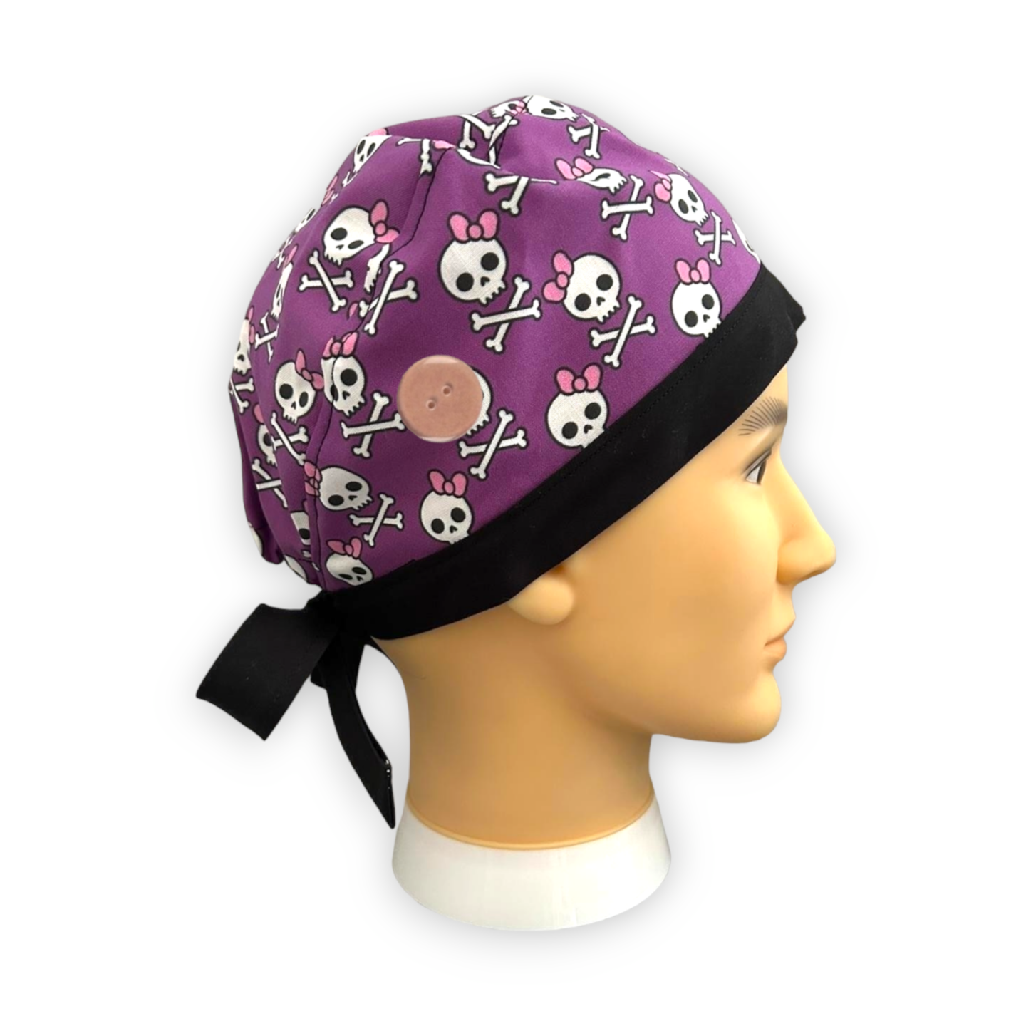 Halloween emo style pirate skull purple cap unisex, Doctors