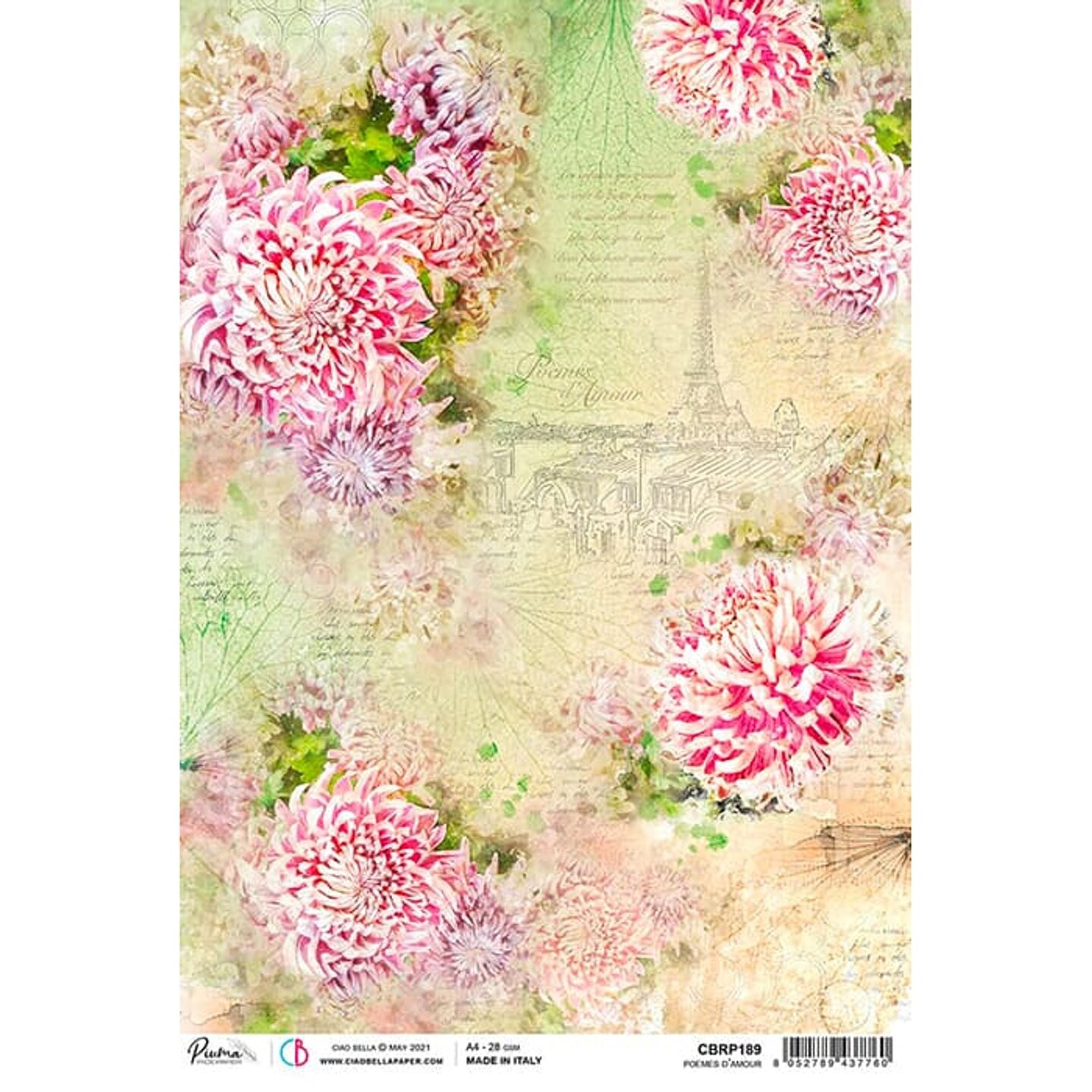 Ciao Bella  Rice Paper A4 Poemes d&#xFFFD;Amour