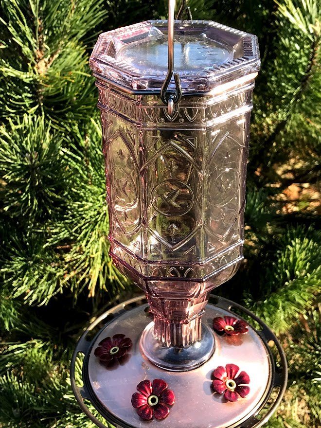 Hummingbird Feeder Pretty in PINK Antique-Inspired