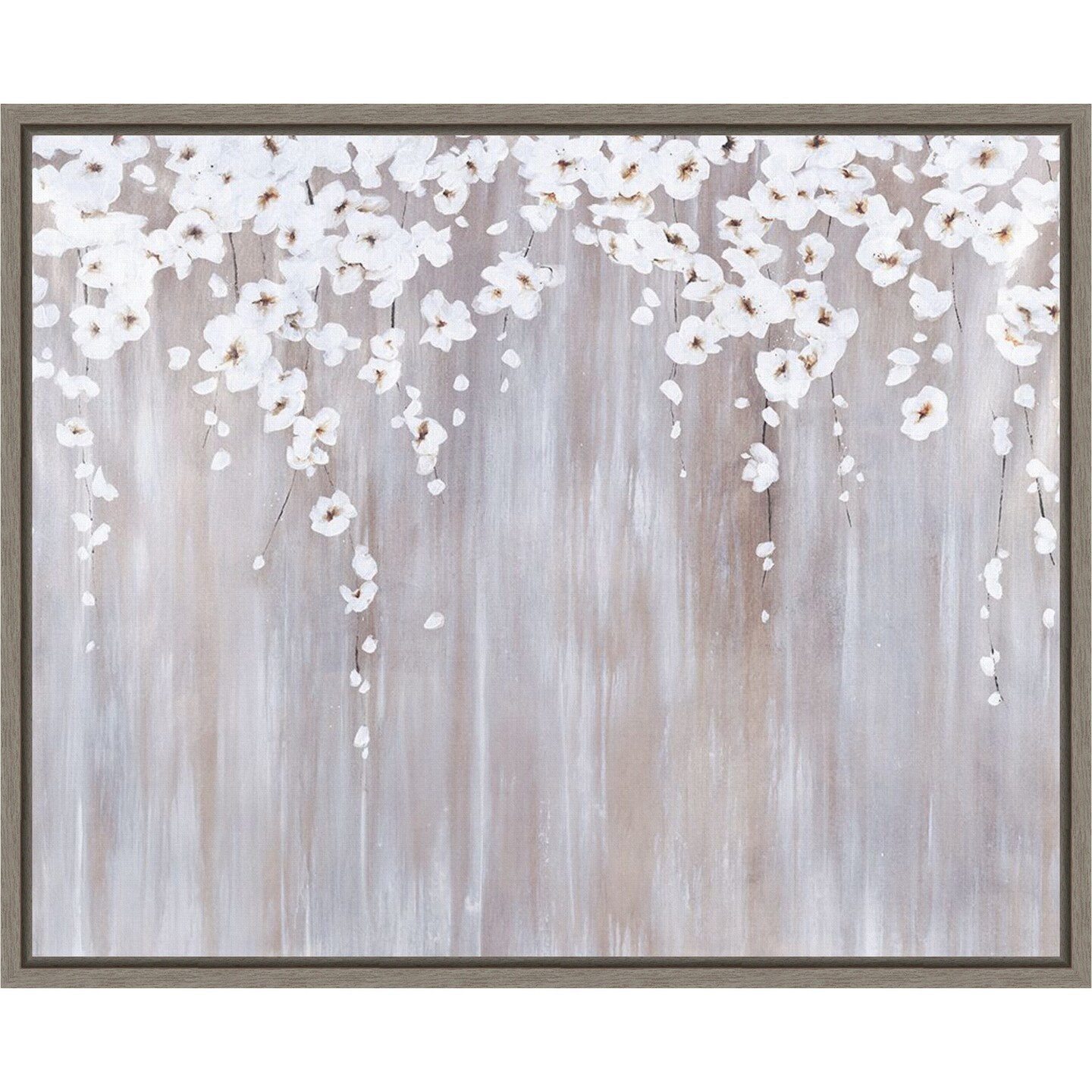 White Cherry Blossoms by Sydney Edmunds Canvas Art Framed