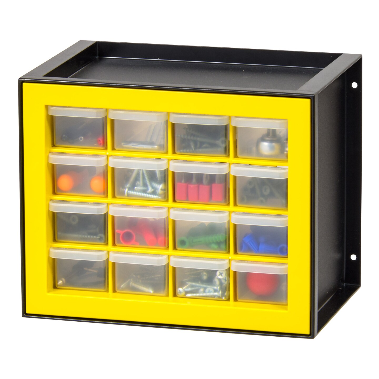 IRIS USA Hardware and Craft Parts Cabinet, 5 Sizes, Black/Yellow