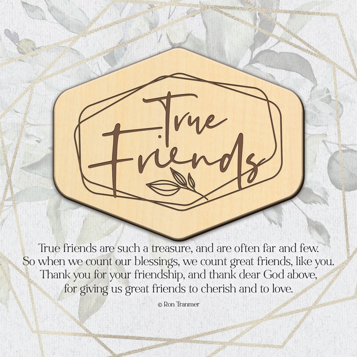 Dexsa True Friends Meadow Wood Plaque 6 inches x 6 inches
