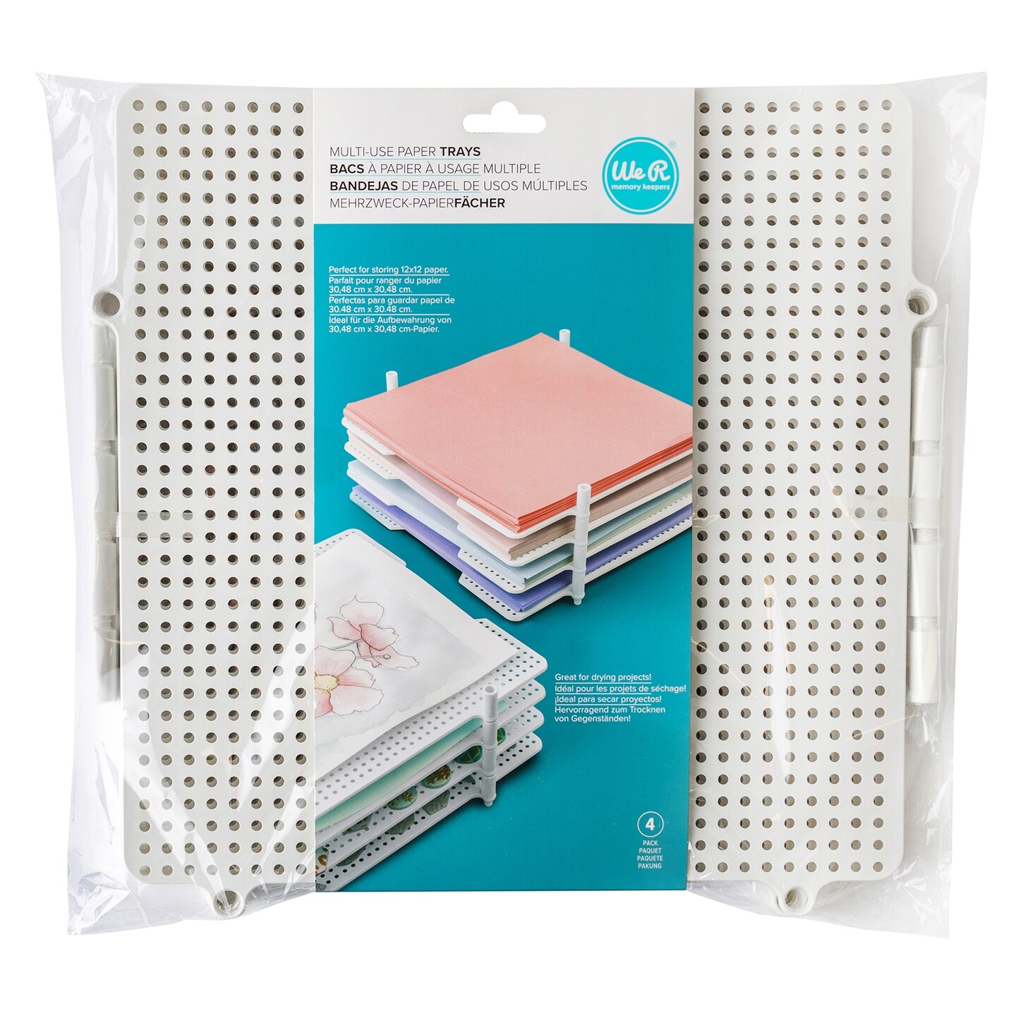 We R Multi-Use Paper Trays 4/Pkg-White 12&#x22;X12&#x22;