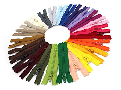 #3 Nylon Zippers - Request Your Own Colors for Your YKK Zipper Assortment - Made in The USA - (25 Zippers) (6" Inches)